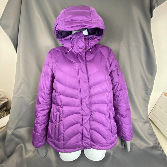 Lands End Purple Puffer Down Jacket Size Small 6-8 - Picture 5 of 13